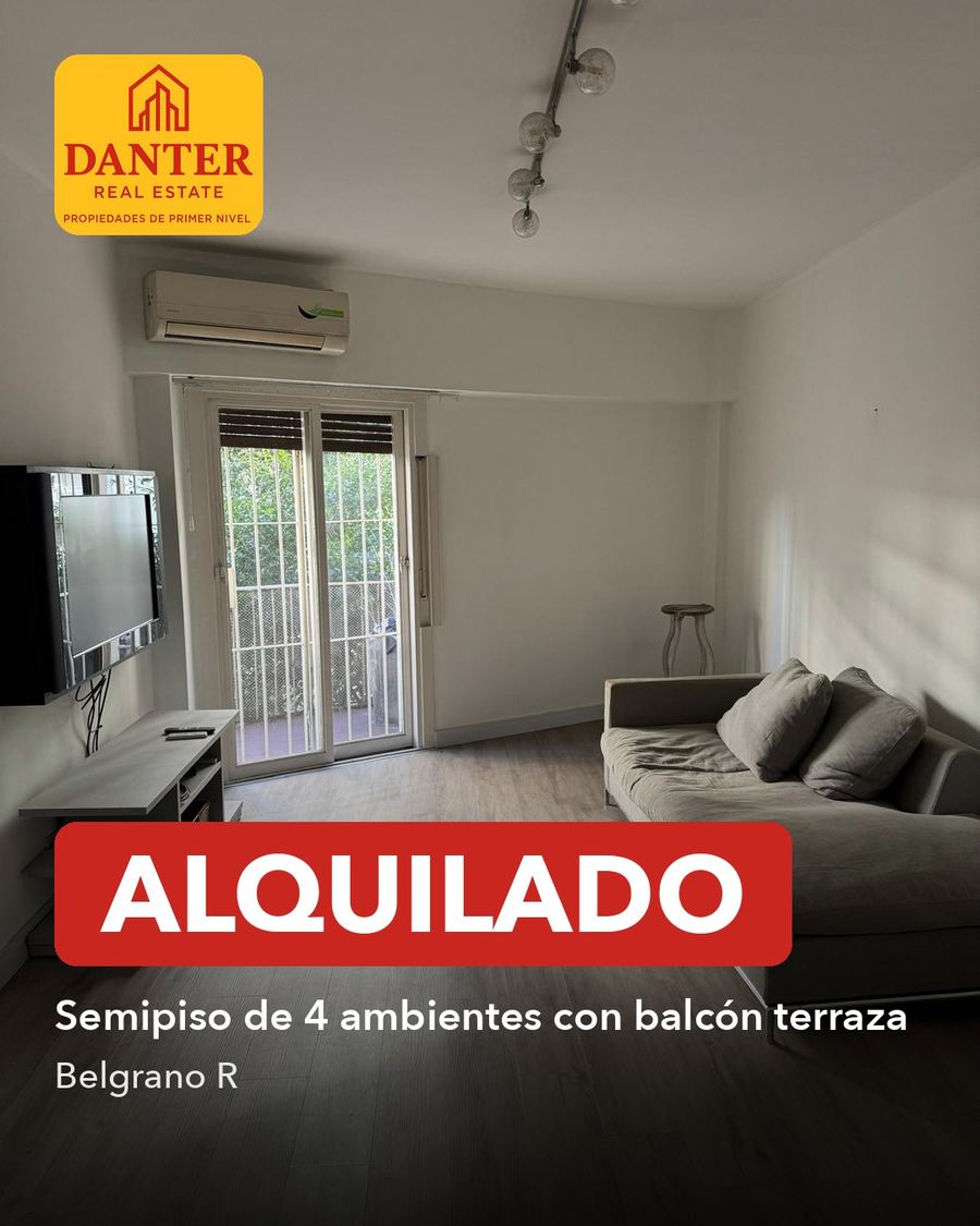 Alquilado: semipiso de 4 ambientes con balcón terraza, Belgrano R