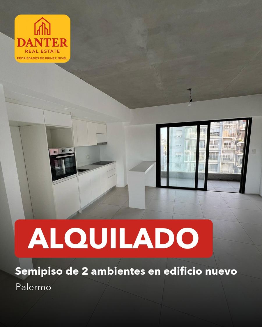 Alquilado: semipiso de 2 ambientes en edificio nuevo, Palermo